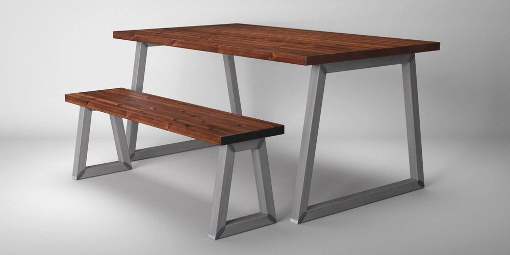 Dining Tables - Dining Table with Square Tubular Legs Type O trapezium  - LIVING MEDITERANEO