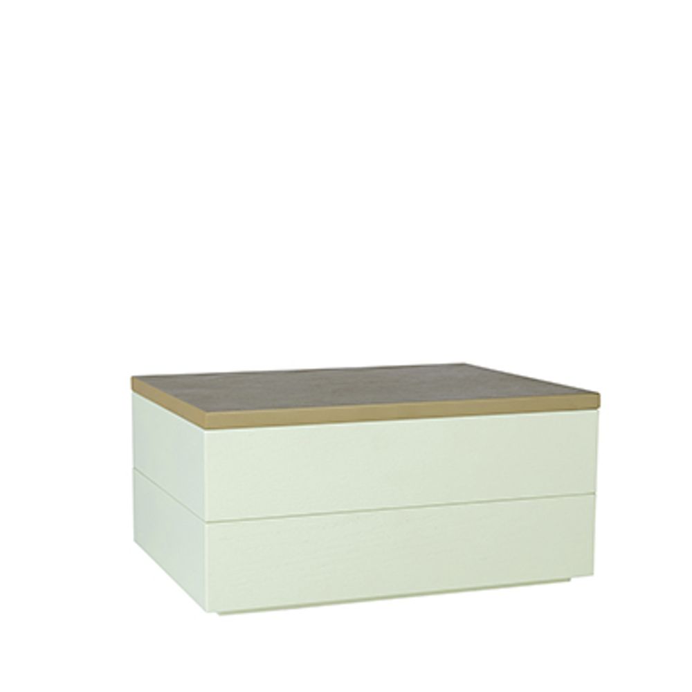Coffrets et boîtes - Boîte de rangement avec couvercle, MDF/cendres, FSC, brun clair/jaune - HÜBSCH