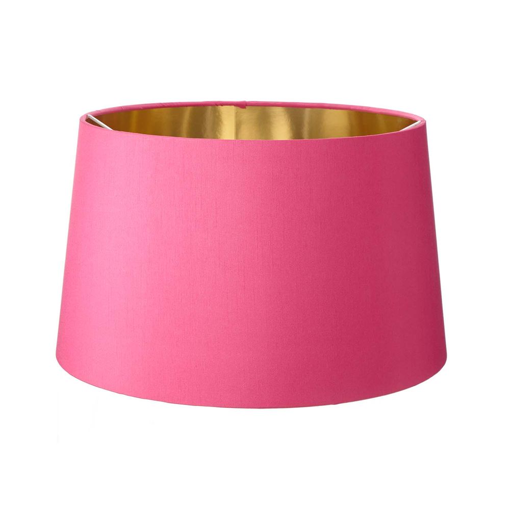 Objets de décoration - Abat-jour en soie rose synthétique 40 cm avec doublure dorée - RV ASTLEY LTD