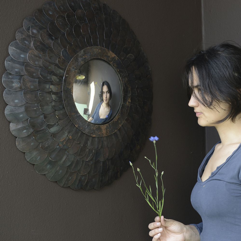 Miroirs - Miroir en verre et fer forgé. - EMERY&CIE