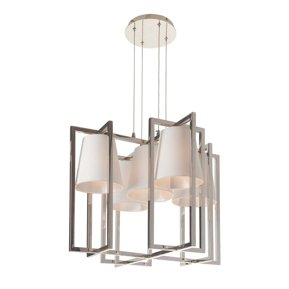 Ceiling lights - Hurricane nickel finish 5 light square chandelier T G - RV  ASTLEY LTD