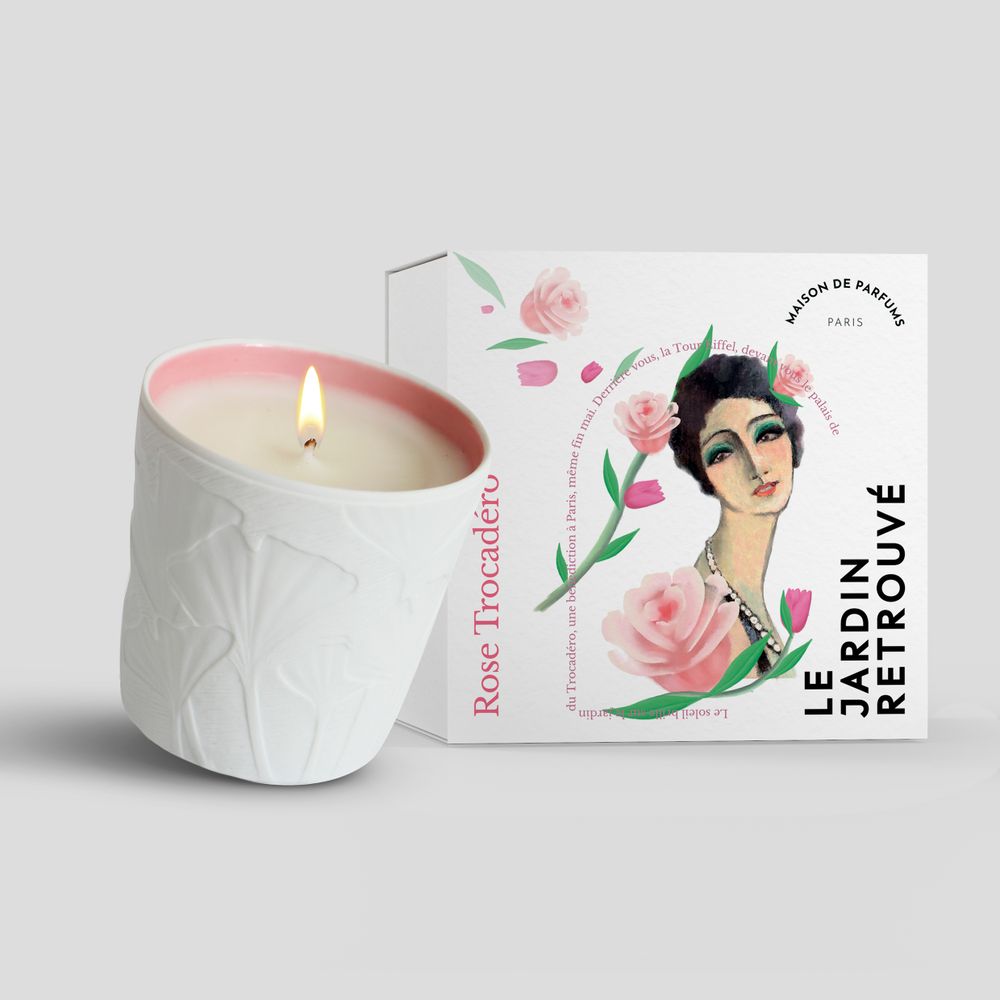 Cadeaux - Bougie Parfumée Rose Trocadéro - LE JARDIN RETROUVÉ