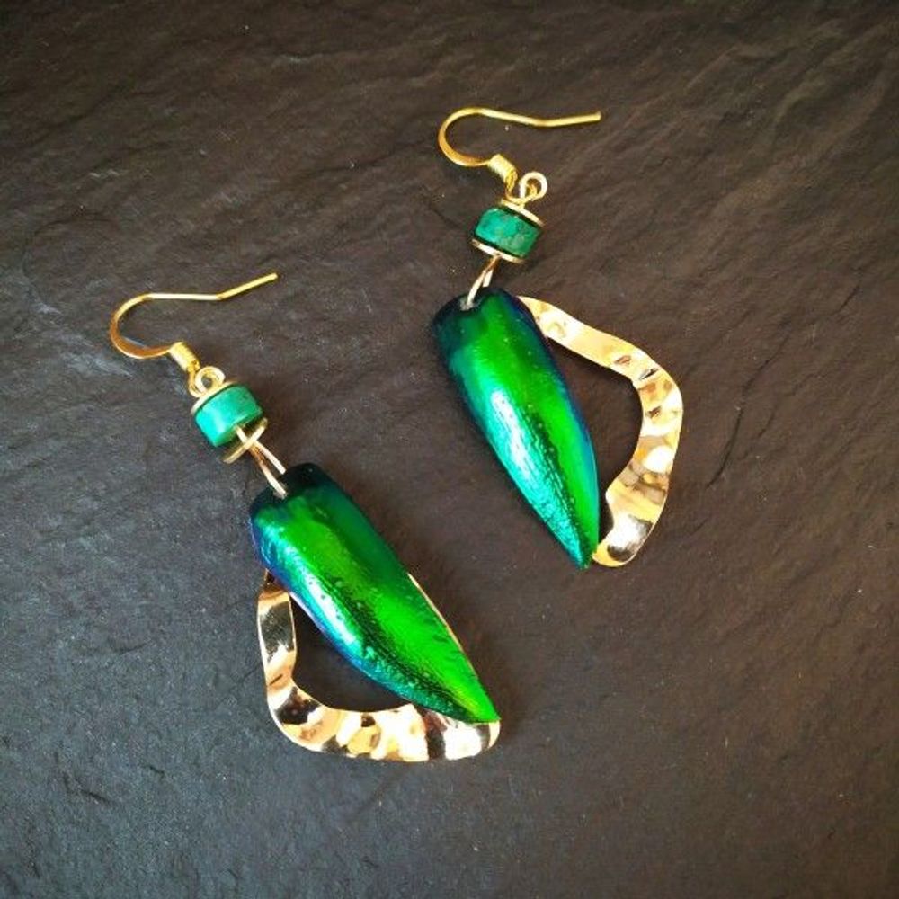 Bijoux - Boucles d'oreilles "gold wave" - L'ATELIER DES CREATEURS