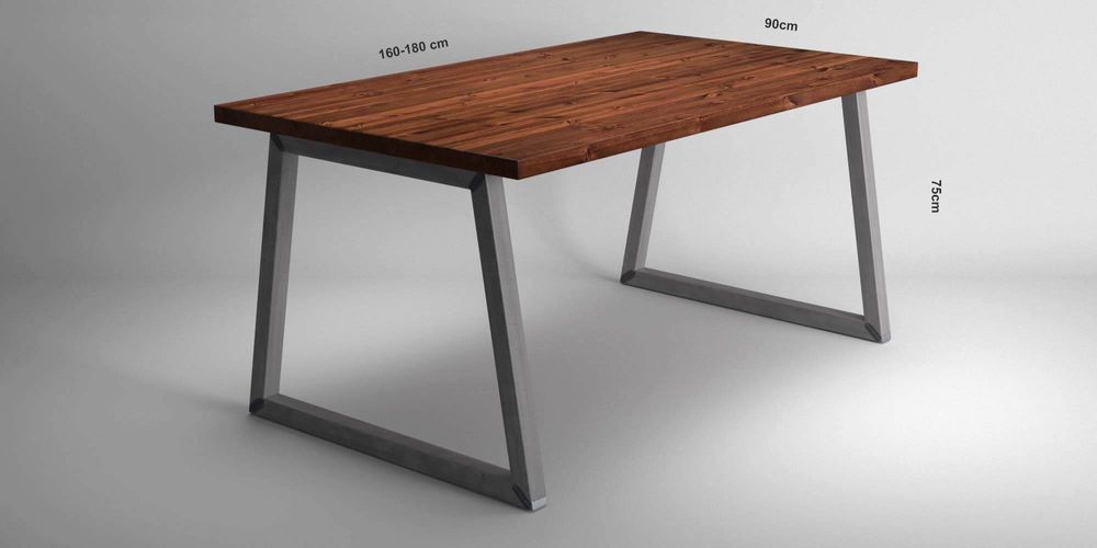 Dining Tables - Dining Table with Square Tubular Legs Type O trapezium  - LIVING MEDITERANEO