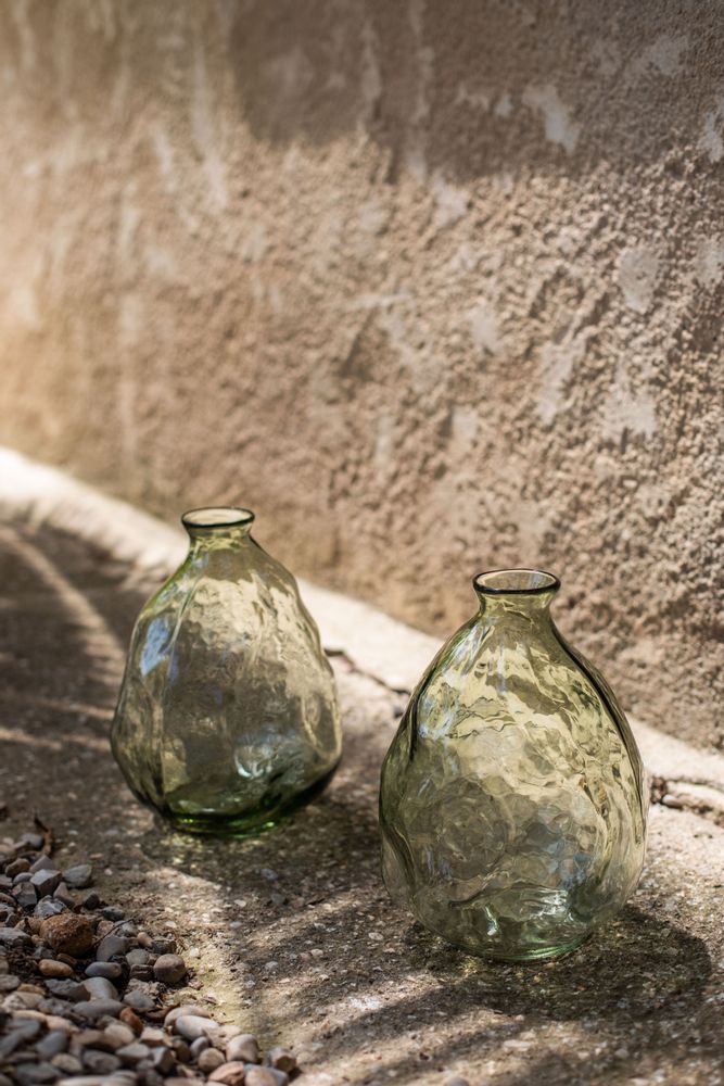 Vases - Vase en verre vert biologique Ø15,5x20 cm CR71103 - ANDREA HOUSE