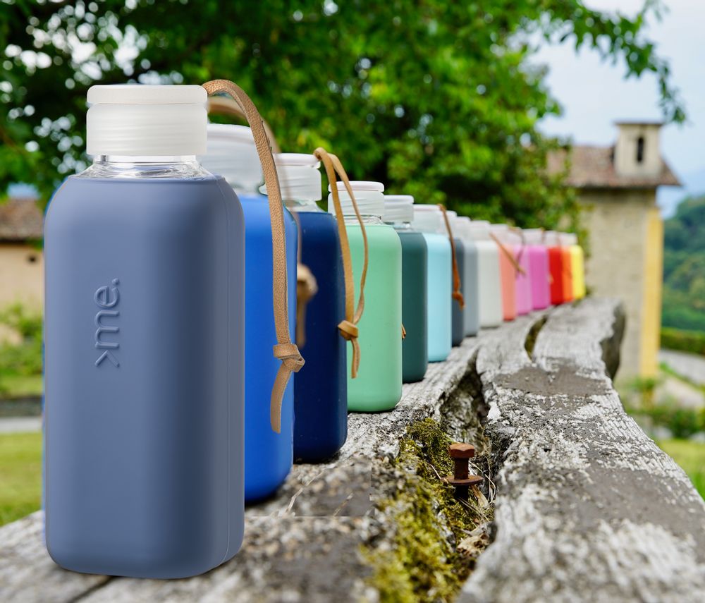 Gifts - HANDMADE GLASS BOTTLE (600ml)  SQUIREME. Y1 REUSABLE SUSTAINABLE - SQUIREME.