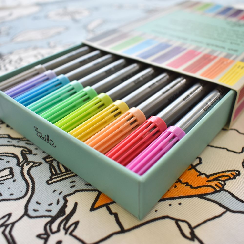 Papeterie bureau - set d'artiste de 20 marqueurs lavables - EATSLEEPDOODLE