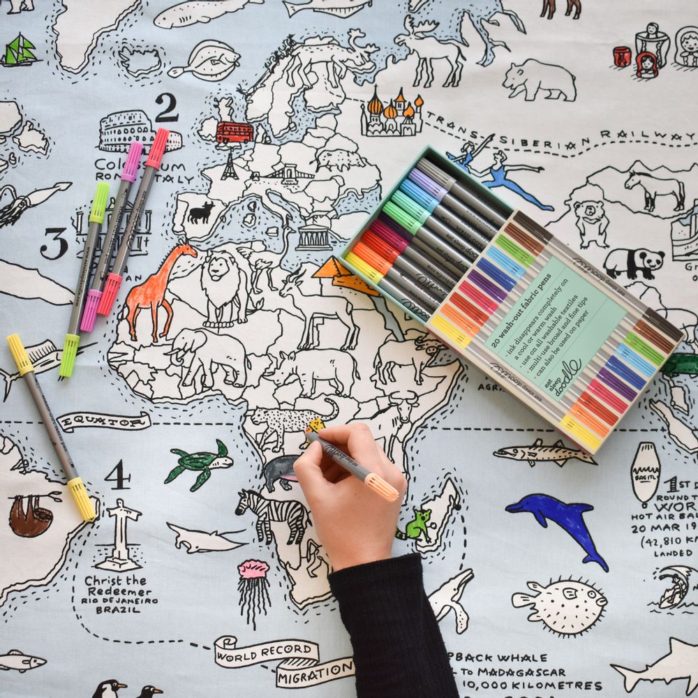 Papeterie bureau - set d'artiste de 20 marqueurs lavables - EATSLEEPDOODLE