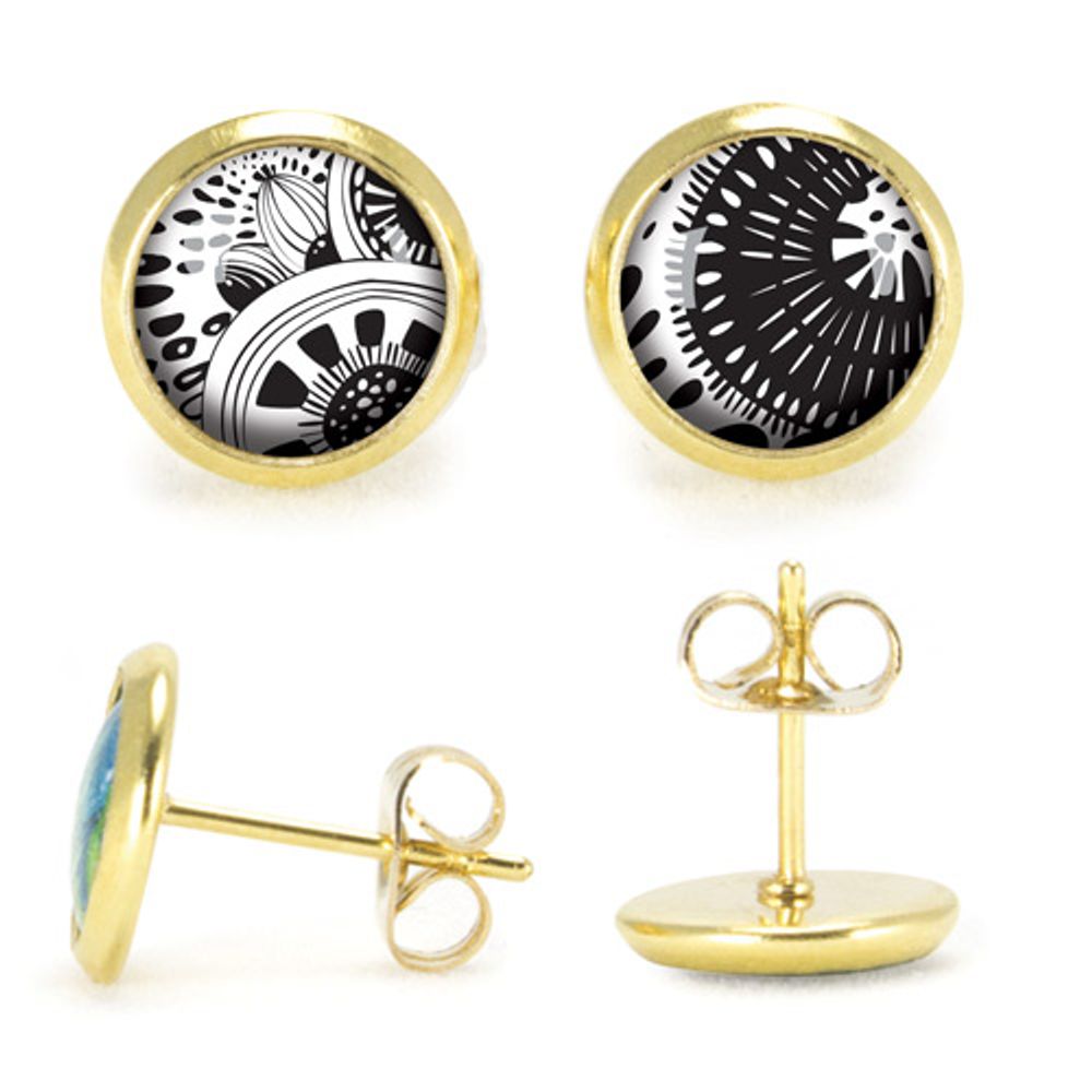 Bijoux - Puces d'oreilles acier chirurgical inoxydable Or - Botanica - LES JOLIES D'EMILIE