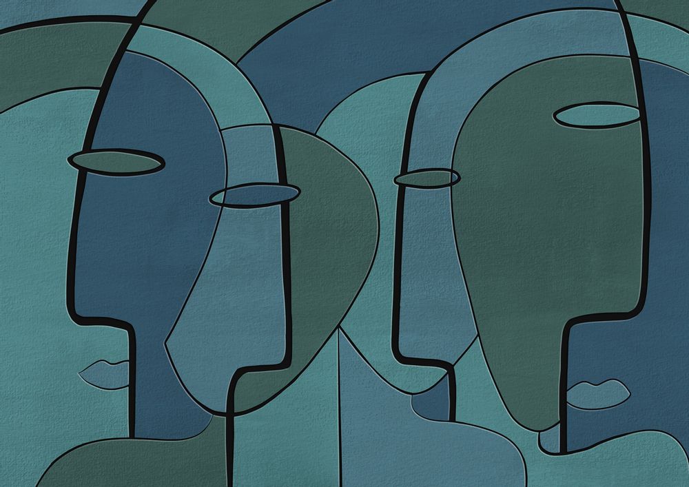 Wallpaper - Innerline Blue Face Wallpaper - LA MAISON MURAEM