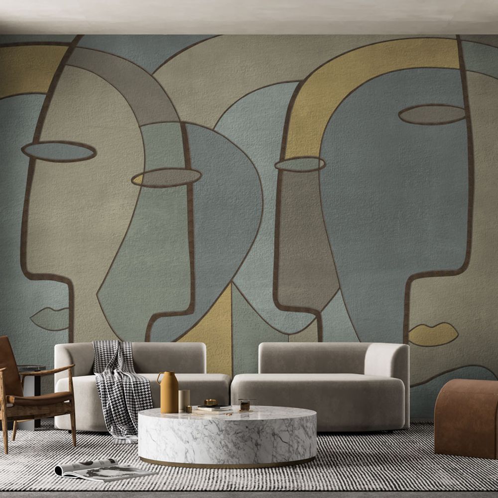 Wallpaper - Innerline Greendy Green Faces Luxury Wallpaper - LA MAISON MURAEM