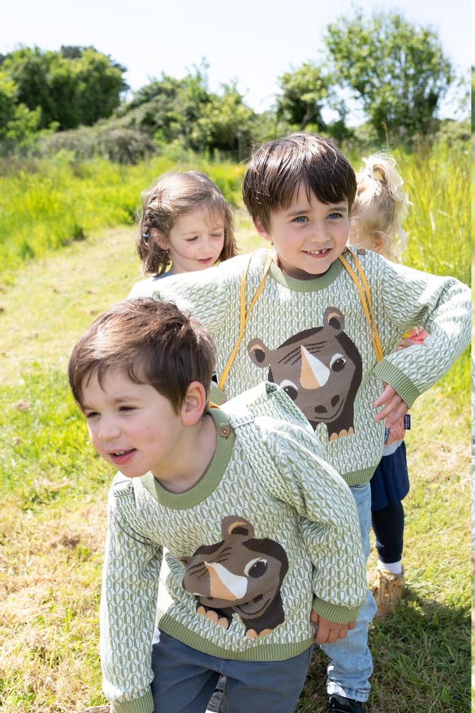 Children's apparel - Rhino knit sweater - COQ EN PATE