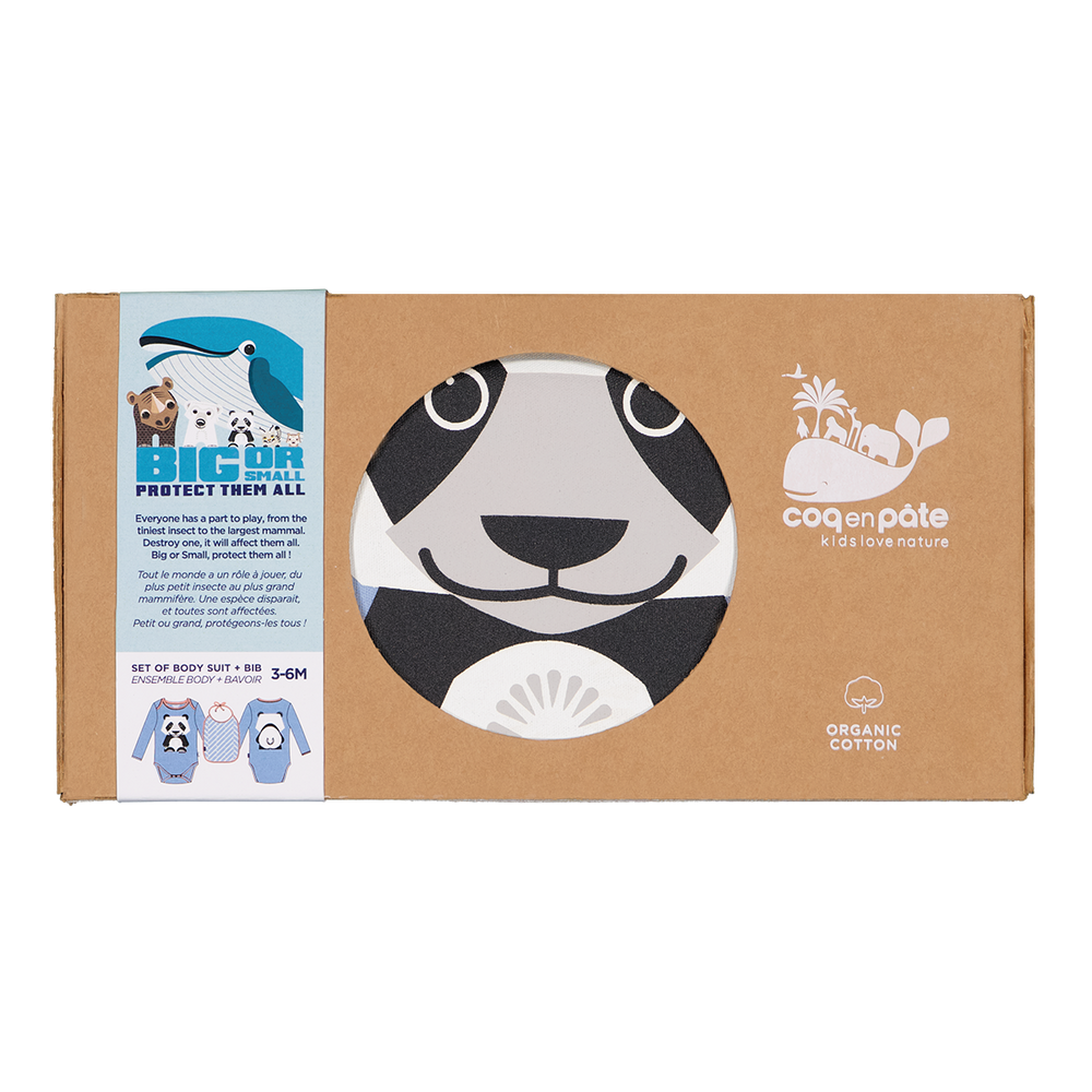 Accessoires pour puériculture - Set Body + Bavoir Panda - COQ EN PATE