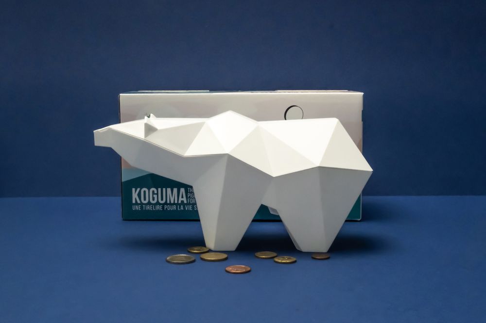 Cadeaux - Tirelire Koguma - Ours Polaire - Fabriqué en France. - COQ EN PATE