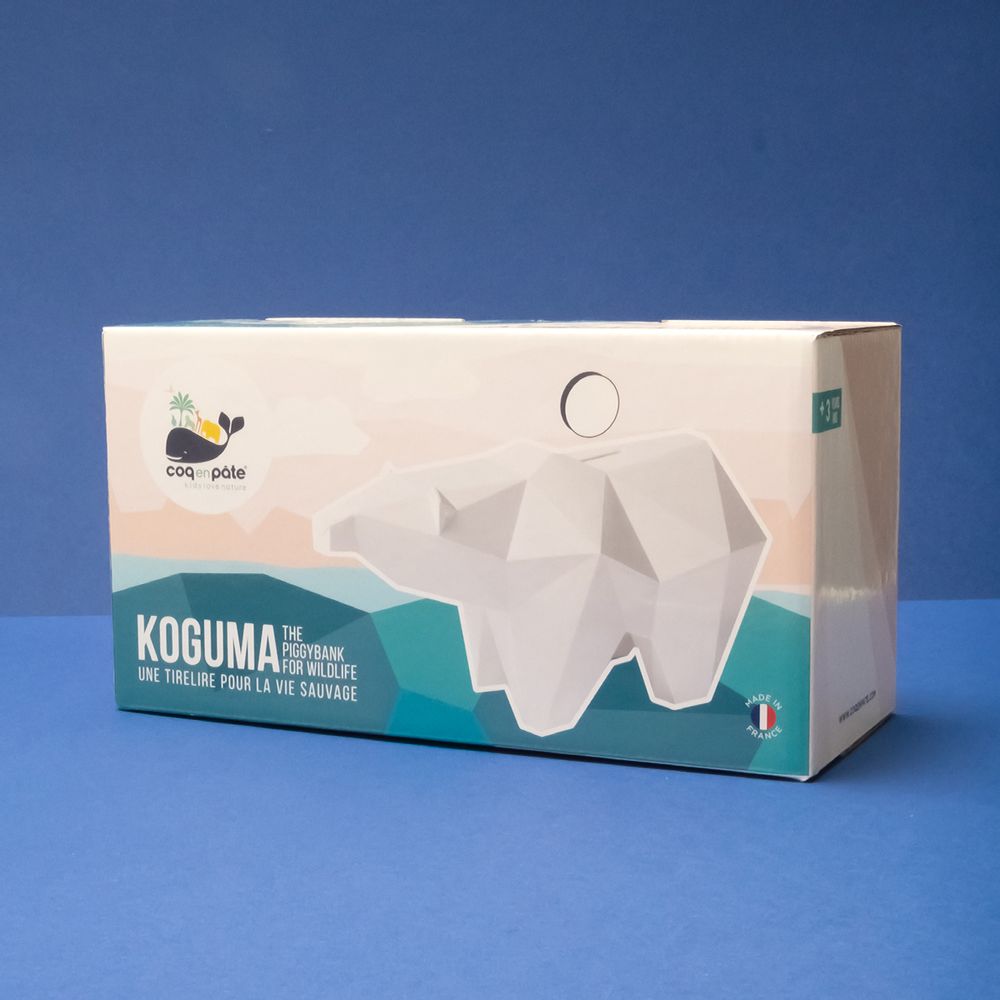 Cadeaux - Tirelire Koguma - Ours Polaire - Fabriqué en France. - COQ EN PATE