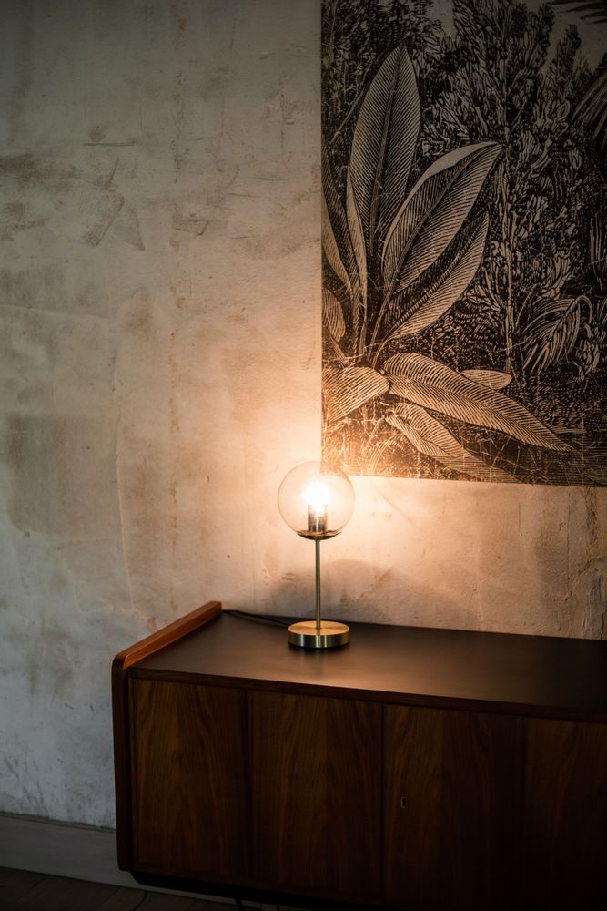 Desk lamps - Metal and glass lamp Mia Ø30x33 cm IL71053 - ANDREA HOUSE