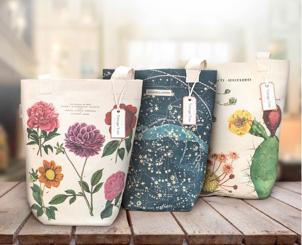Bags and totes - Vintage tote bags - CAVALLINI PAPER & CO.