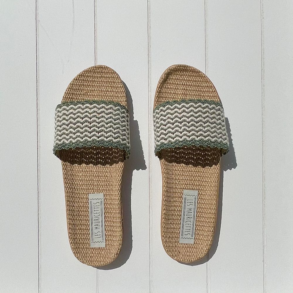 Shoes - Les Mauricettes de Rosette, lightweight khaki women's flip-flops - LES MAURICETTES