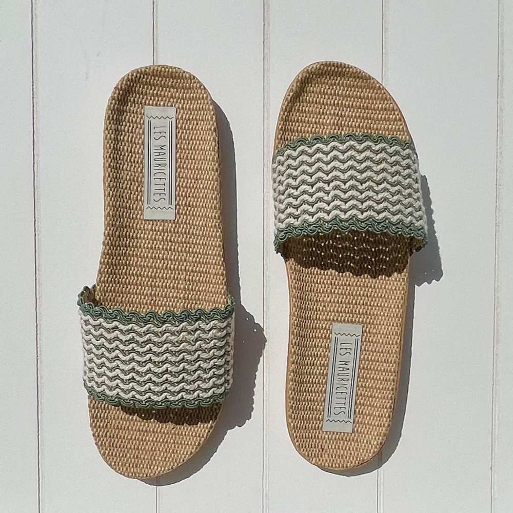 Shoes - Les Mauricettes de Rosette, lightweight khaki women's flip-flops - LES MAURICETTES