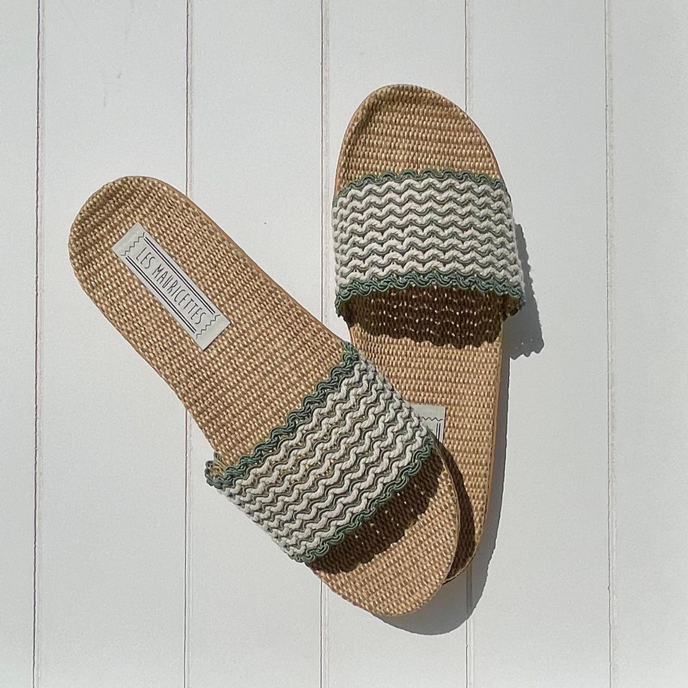 Shoes - Les Mauricettes de Rosette, lightweight khaki women's flip-flops - LES MAURICETTES