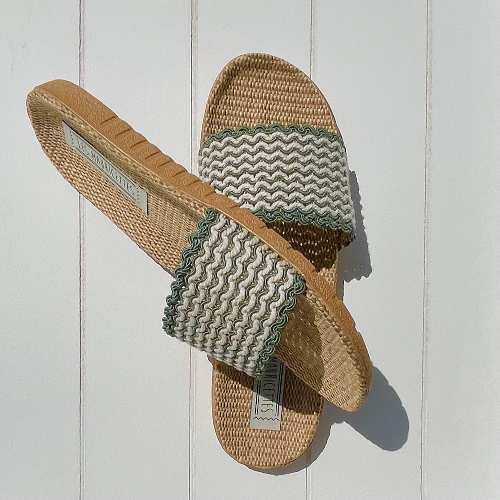 Shoes - Les Mauricettes de Rosette, lightweight khaki women's flip-flops - LES MAURICETTES