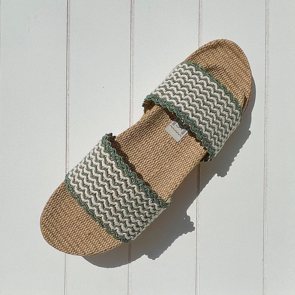 Shoes - Les Mauricettes de Rosette, lightweight khaki women's flip-flops - LES MAURICETTES