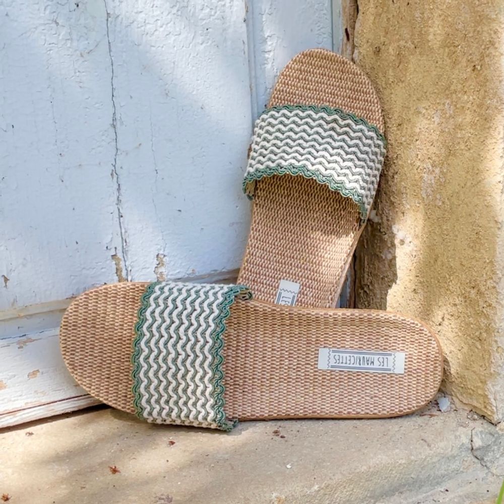 Shoes - Les Mauricettes de Rosette, lightweight khaki women's flip-flops - LES MAURICETTES