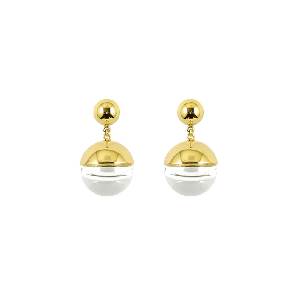 Cadeaux - Boucle d'oreille courte demi-orbe en or - LAJEWEL