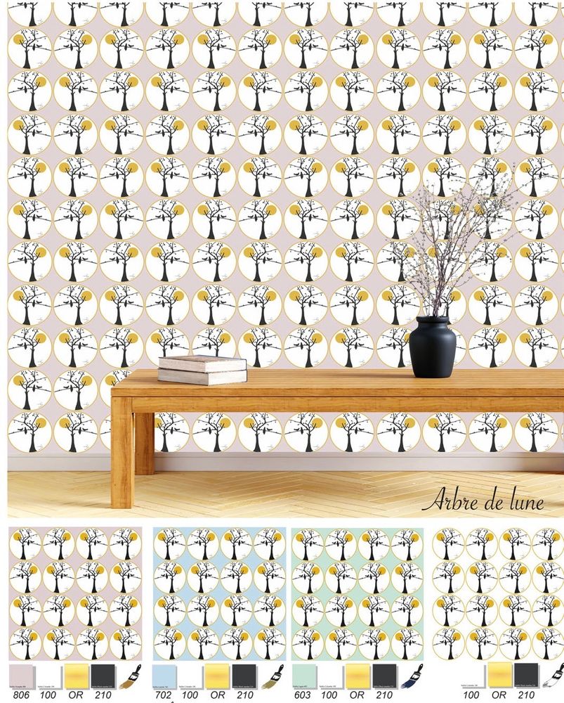 Decorative objects - “The Moon Tree” wallpaper in limited edition and signed by Oriana Fierro - ARTOO ATELIER