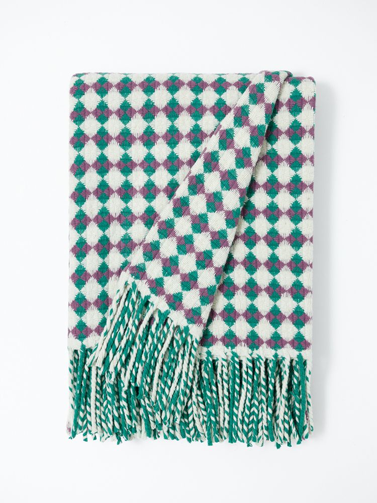 Throw blankets - BICOLOR AZULEJO Wool Blanket - BUREL FACTORY