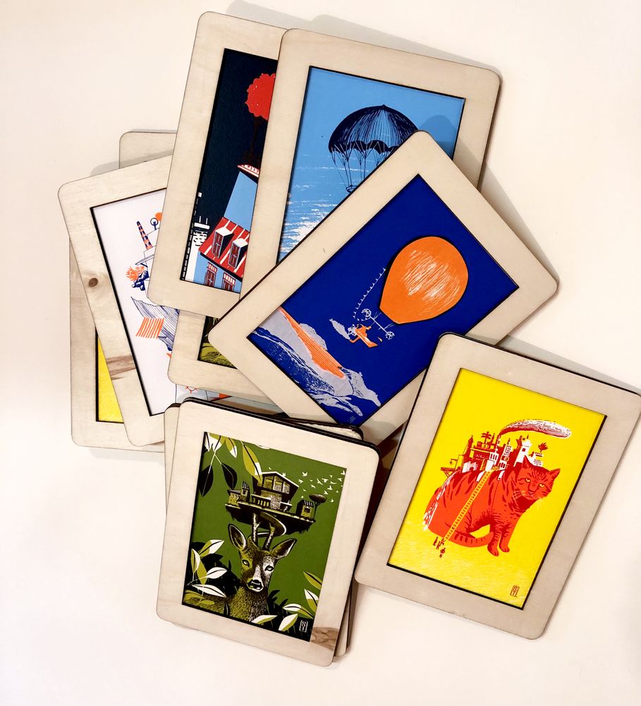 Objets déco enfant - Décoration murale - Pack de 20 mini sérigraphies - ST