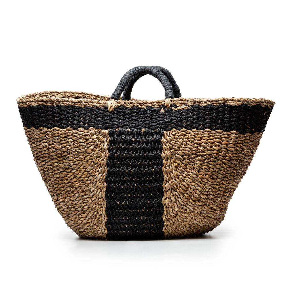Paniers - Panier Hogla et jute noir - MAISON BENGAL