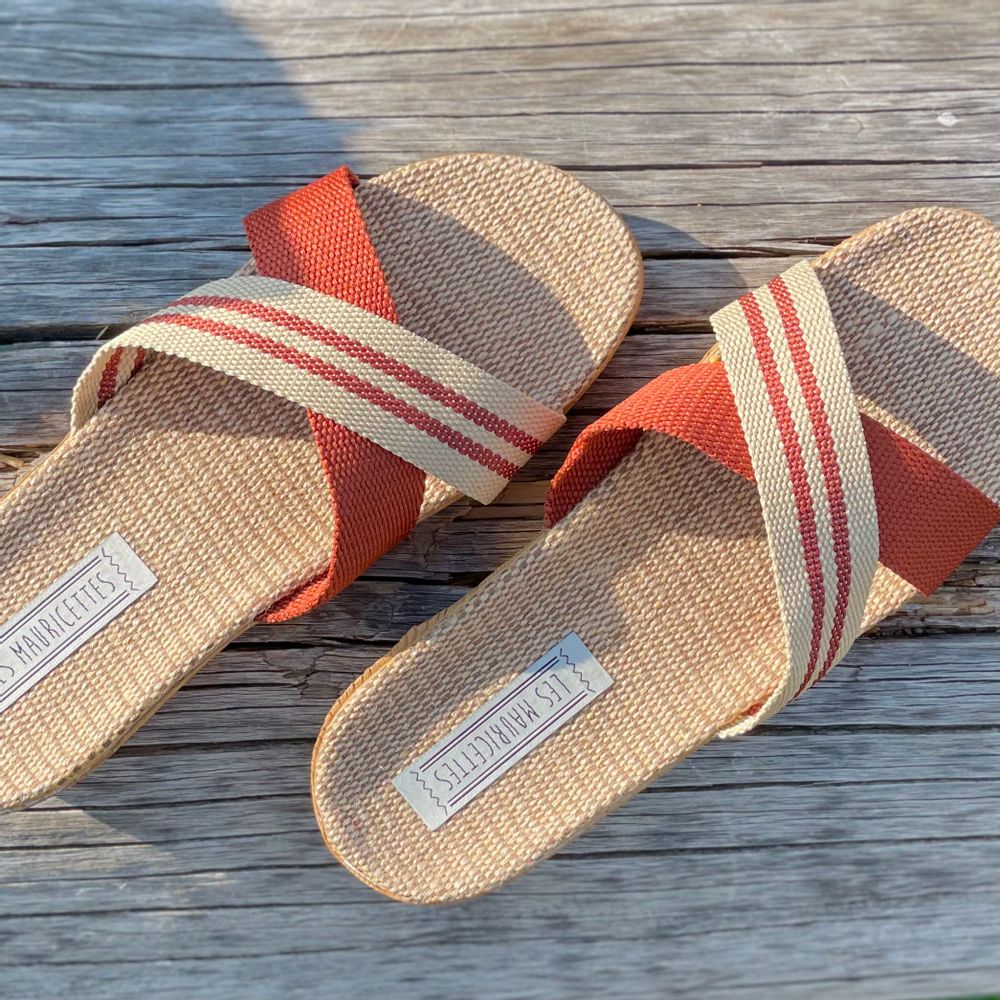 Loungewear - Les Mauricettes de Nadège, women's flip-flops crossed - LES MAURICETTES