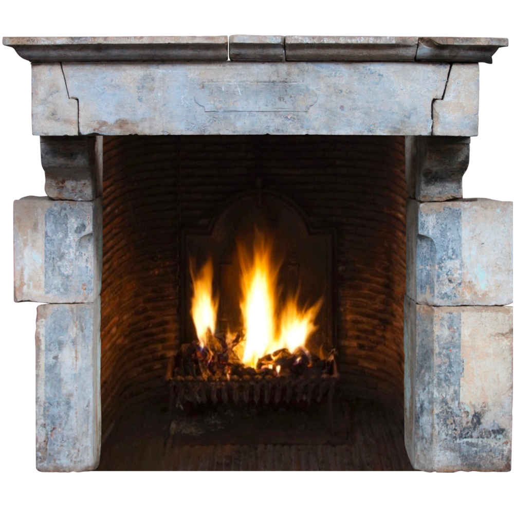 Unique pieces - French Feeling Castle Style Antique Fireplace Surround - MAISON LEON VAN DEN BOGAERT ANTIQUE FIREPLACES AND RECLAIMED DECORATIVE ELEMENTS