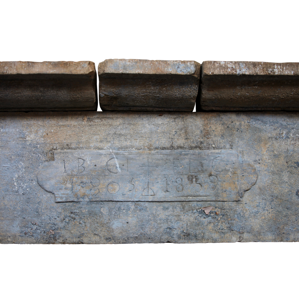 Unique pieces - French Feeling Castle Style Antique Fireplace Surround - MAISON LEON VAN DEN BOGAERT ANTIQUE FIREPLACES AND RECLAIMED DECORATIVE ELEMENTS