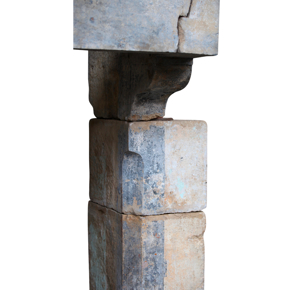 Unique pieces - French Feeling Castle Style Antique Fireplace Surround - MAISON LEON VAN DEN BOGAERT ANTIQUE FIREPLACES AND RECLAIMED DECORATIVE ELEMENTS