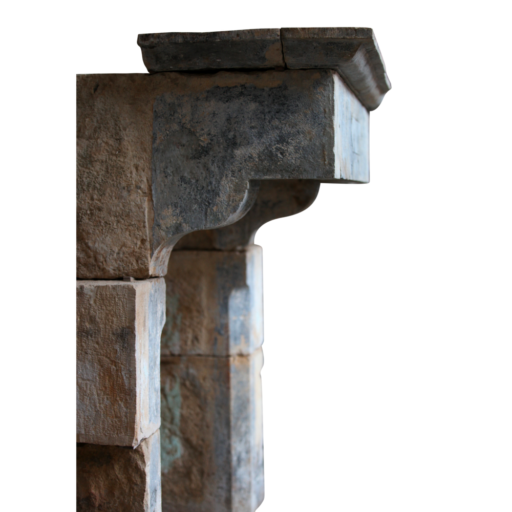 Unique pieces - French Feeling Castle Style Antique Fireplace Surround - MAISON LEON VAN DEN BOGAERT ANTIQUE FIREPLACES AND RECLAIMED DECORATIVE ELEMENTS