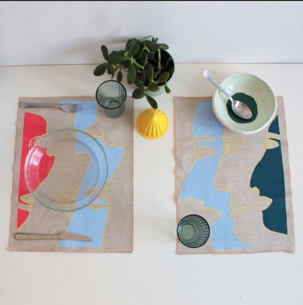 Flatware - Faces placemat - L'ATELIER DES CREATEURS