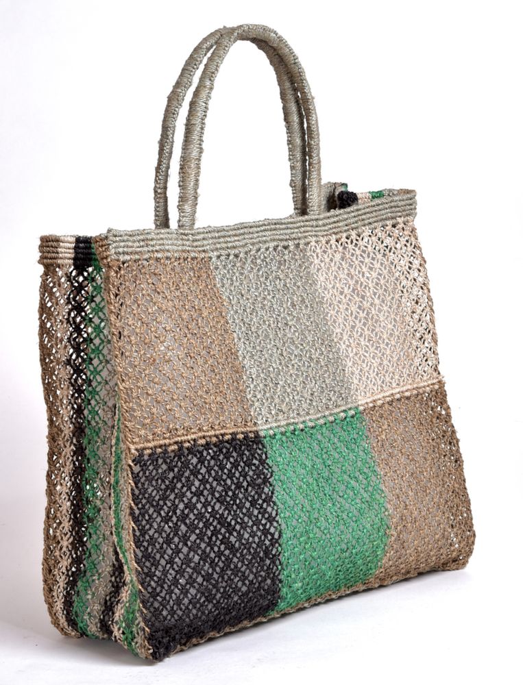 Sacs et cabas - Sac en macramé en jute avec motif patchwork - MAISON BENGAL