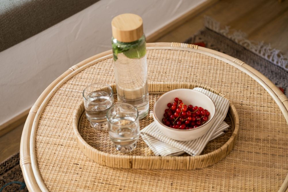 Other tables - RATTAN TABLE Ø70X45 CM MU21117 - ANDREA HOUSE