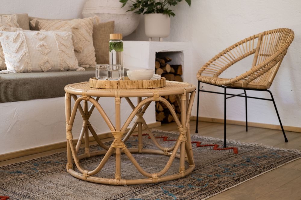 Other tables - RATTAN TABLE Ø70X45 CM MU21117 - ANDREA HOUSE