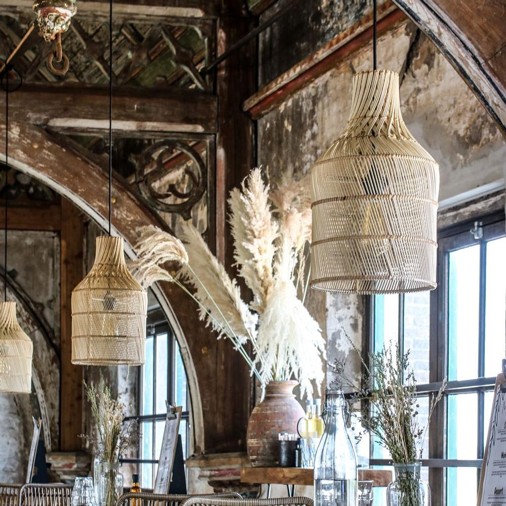 Hanging lights - Maze lamp bottle natural small & large - RAW MATERIALS