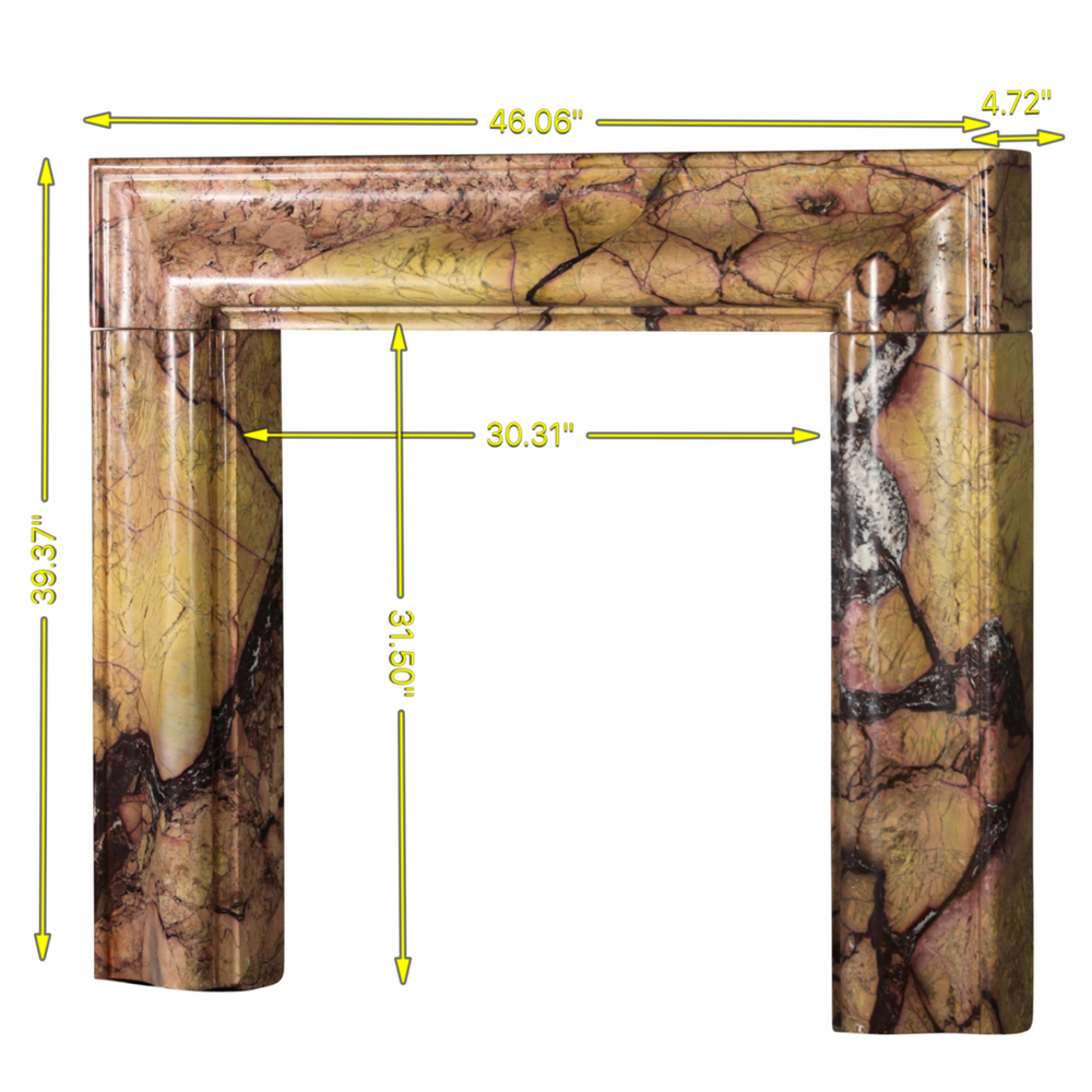 Unique pieces - Opulent Bolection Fireplace Surround In Antique Marble - MAISON LEON VAN DEN BOGAERT ANTIQUE FIREPLACES AND RECLAIMED DECORATIVE ELEMENTS