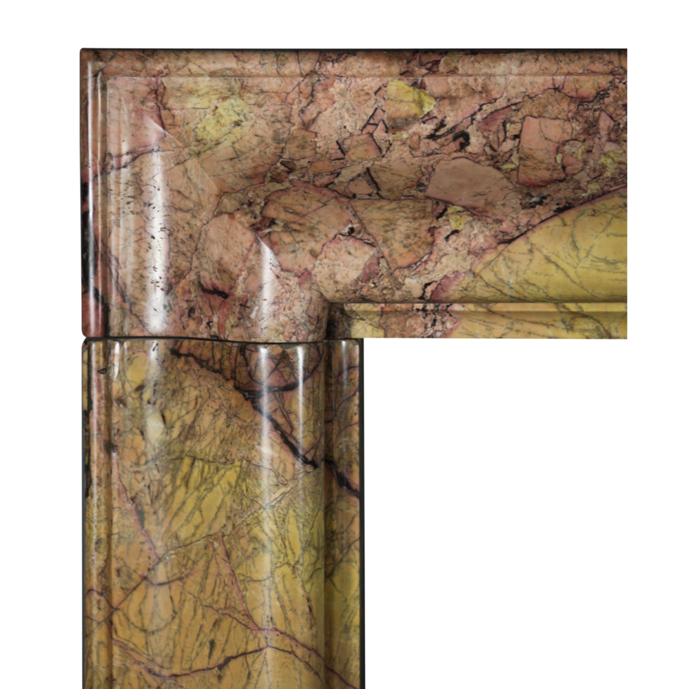 Unique pieces - Opulent Bolection Fireplace Surround In Antique Marble - MAISON LEON VAN DEN BOGAERT ANTIQUE FIREPLACES AND RECLAIMED DECORATIVE ELEMENTS
