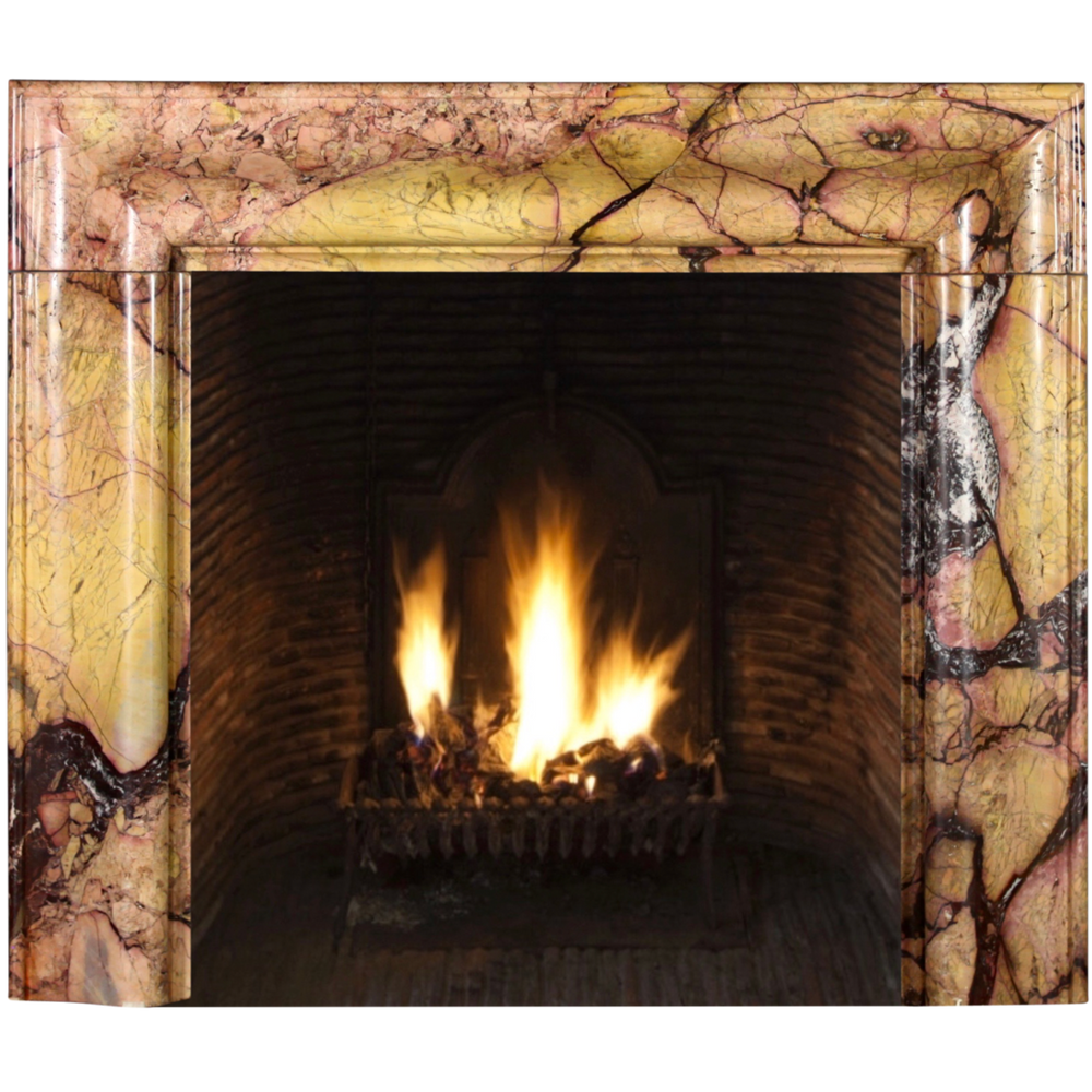 Unique pieces - Opulent Bolection Fireplace Surround In Antique Marble - MAISON LEON VAN DEN BOGAERT ANTIQUE FIREPLACES AND RECLAIMED DECORATIVE ELEMENTS