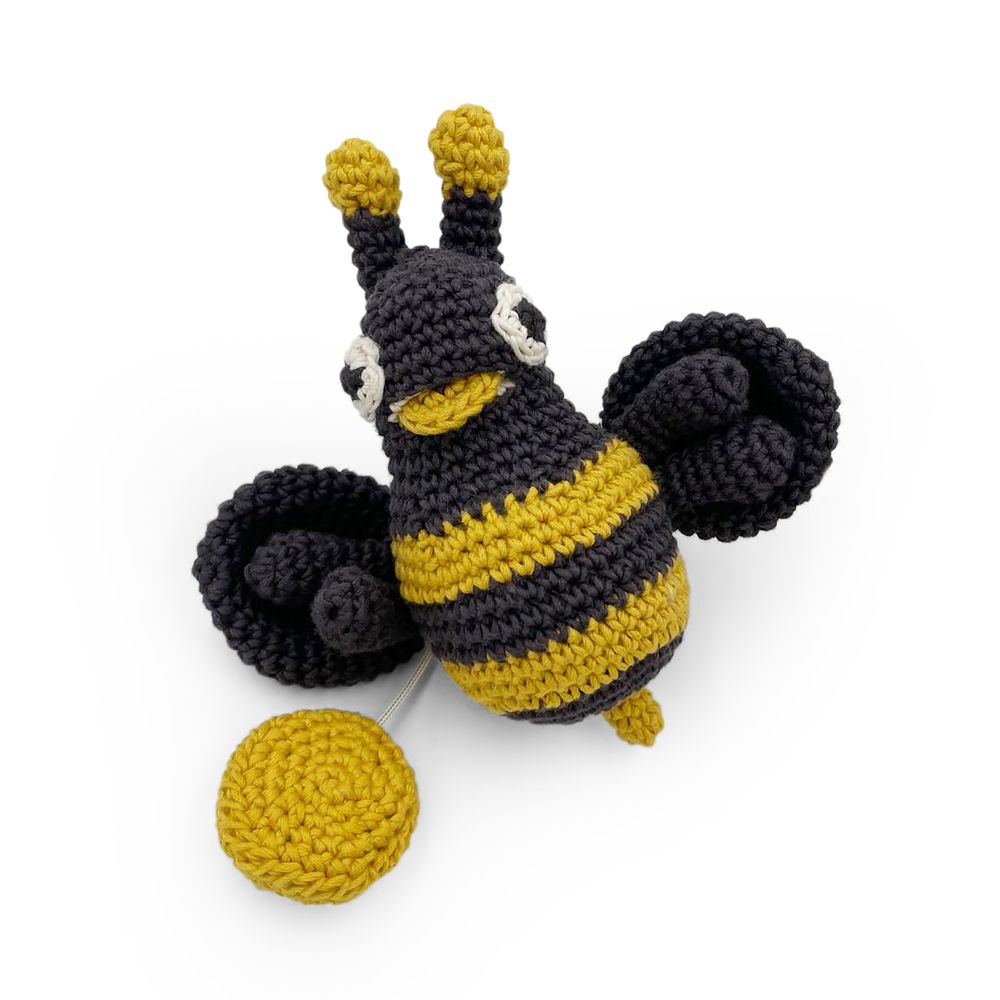 Jouets enfants - ALBY L'ABEILLE - JOUET VIBRANT EN COTON BIO - MYUM - THE VEGGY TOYS