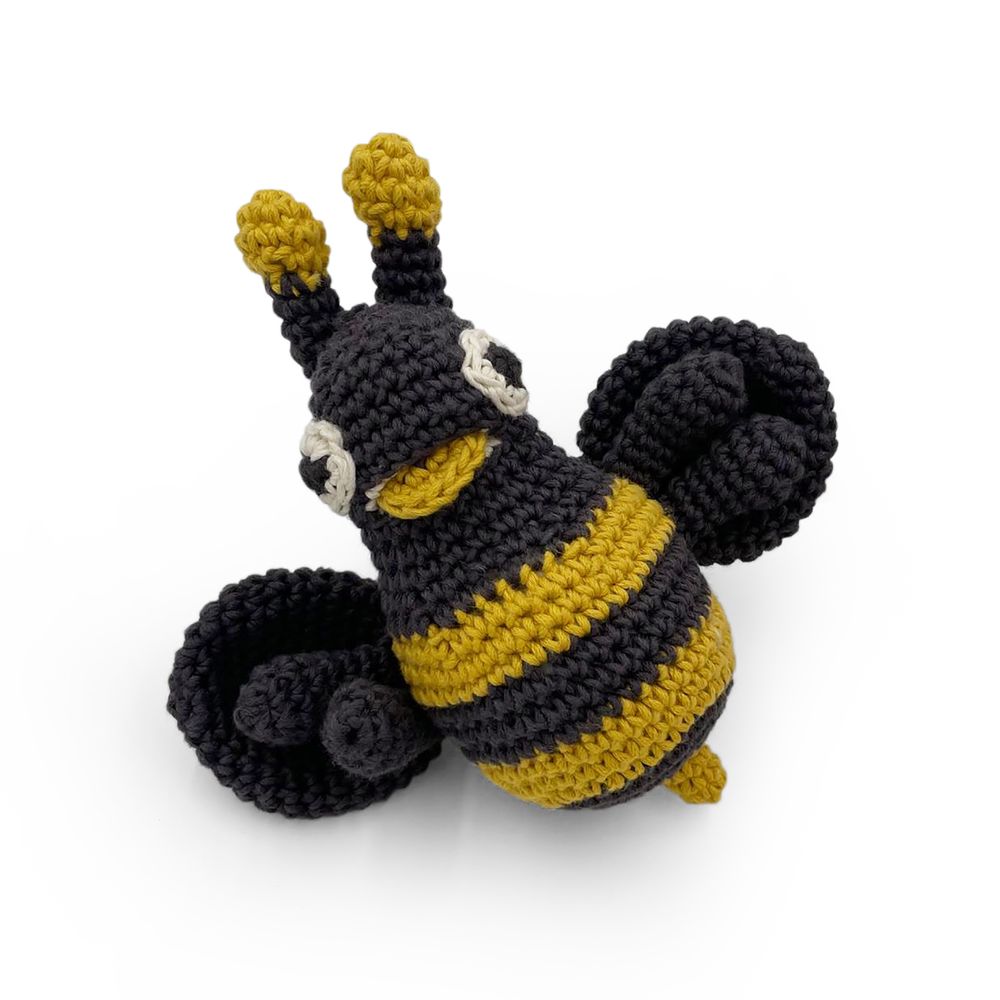 Jouets enfants - ALBY L'ABEILLE - JOUET VIBRANT EN COTON BIO - MYUM - THE VEGGY TOYS