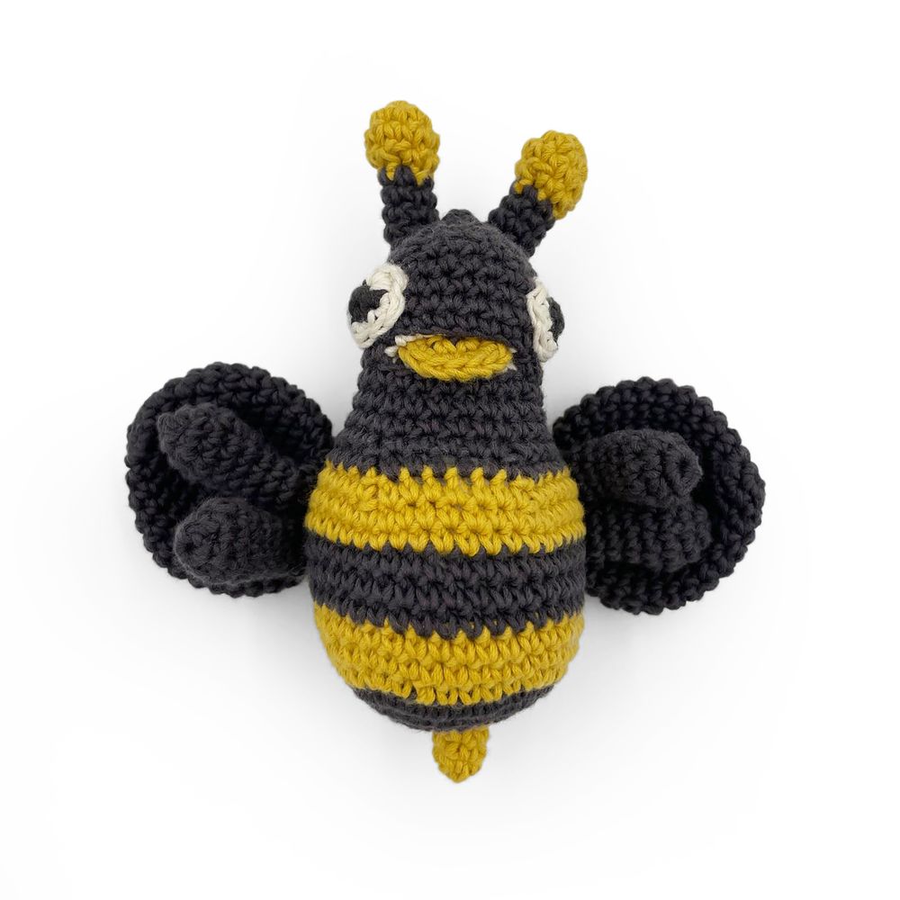 Jouets enfants - ALBY L'ABEILLE - JOUET VIBRANT EN COTON BIO - MYUM - THE VEGGY TOYS