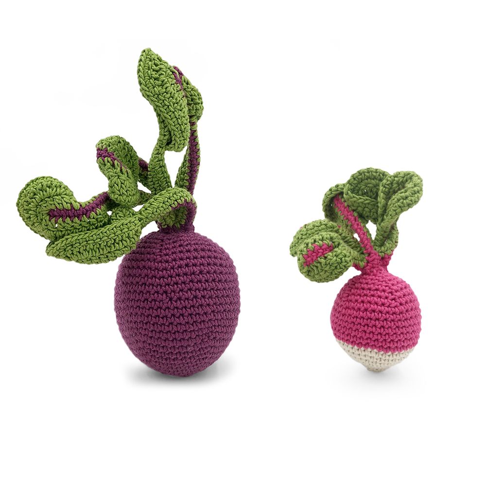 Cadeaux - KIT IMITATION - HOCHET POUR BÉBÉ EN COTON BIO - MYUM - THE VEGGY TOYS