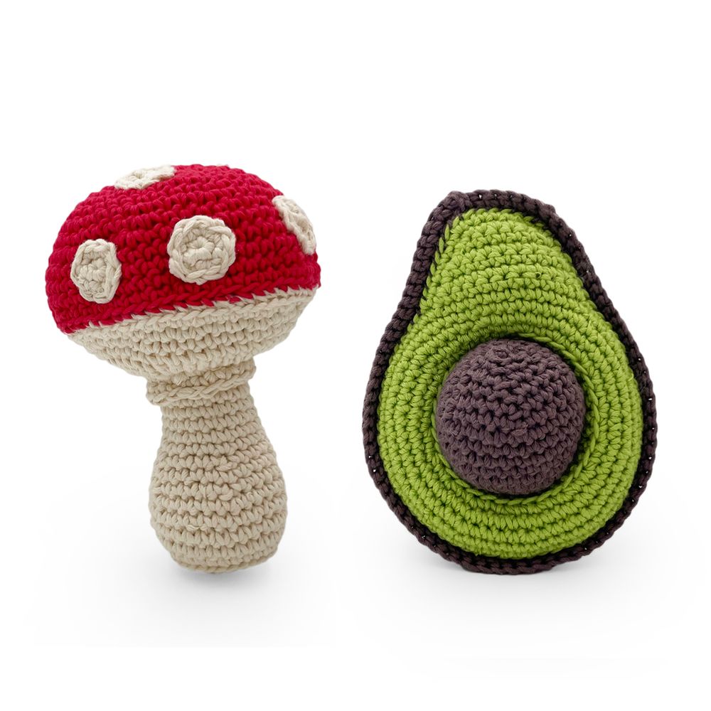 Cadeaux - KIT IMITATION - HOCHET POUR BÉBÉ EN COTON BIO - MYUM - THE VEGGY TOYS